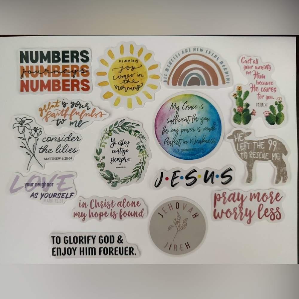 Inspirational Biblical Bible Verse Vinyl Sticker Bundle - 15 Vinyl Stickers